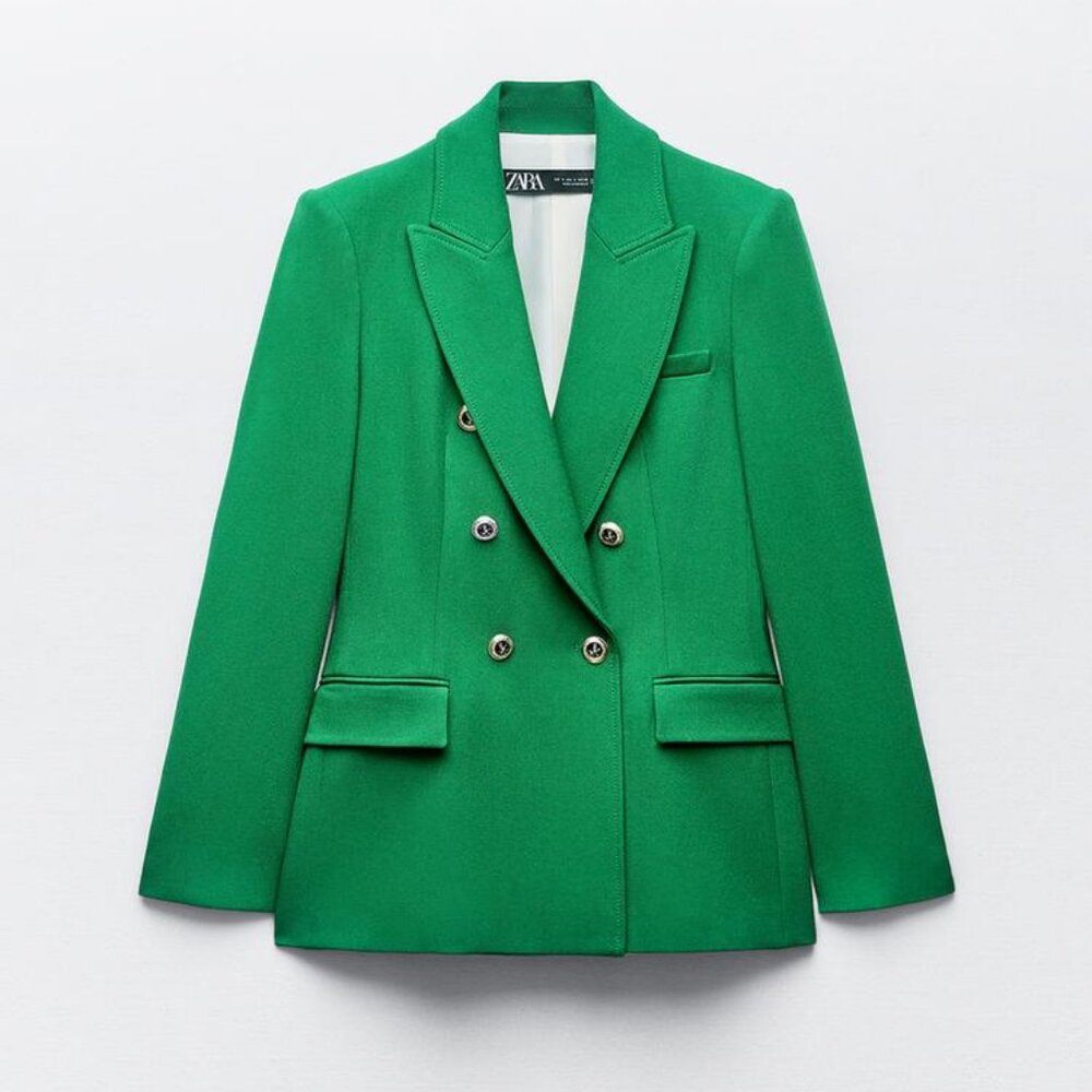 Zara Kelly Green Blazer - Brand New
